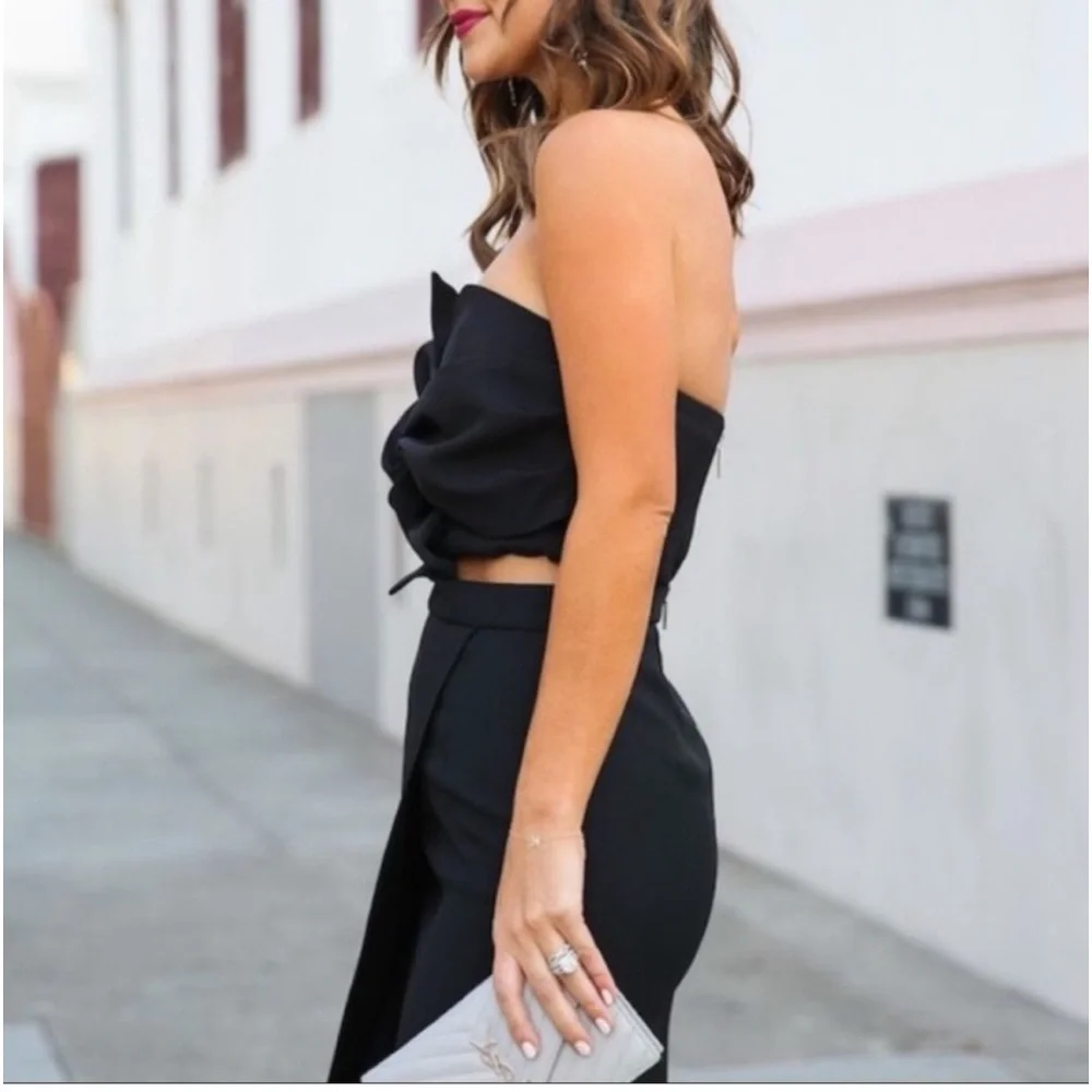 Chicwish | Womens Black Strapless Twisted Sweet Knot Bustier Top - Size S - Picture 5 of 12